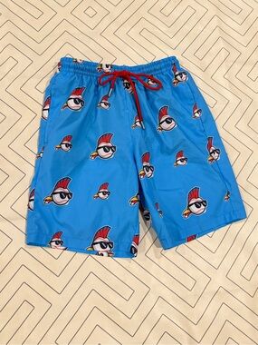 Baseballism Blue Baseball Swim Trunks